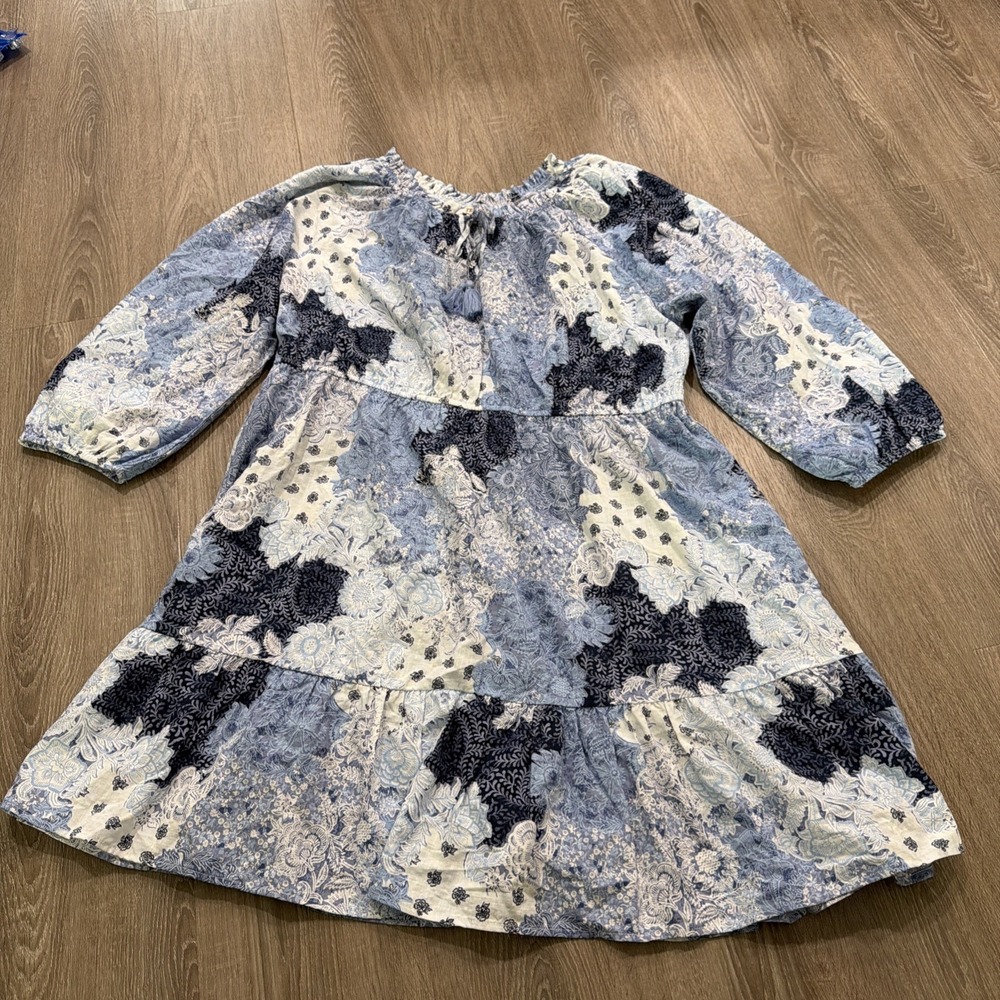 NWT Frye & Co‎ LS Floral Fit & Flare Tie Front Dress, XXL